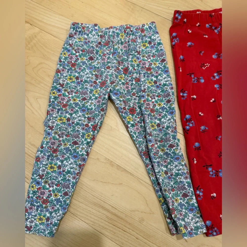 GAP Kids Red, Blue, and Black Patterned Leggings Trio